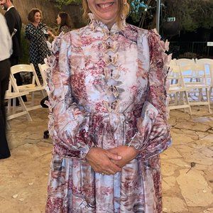 Zimmermann Pink Botanical Butterfly Gown Casual Maxi Dress Worn Once